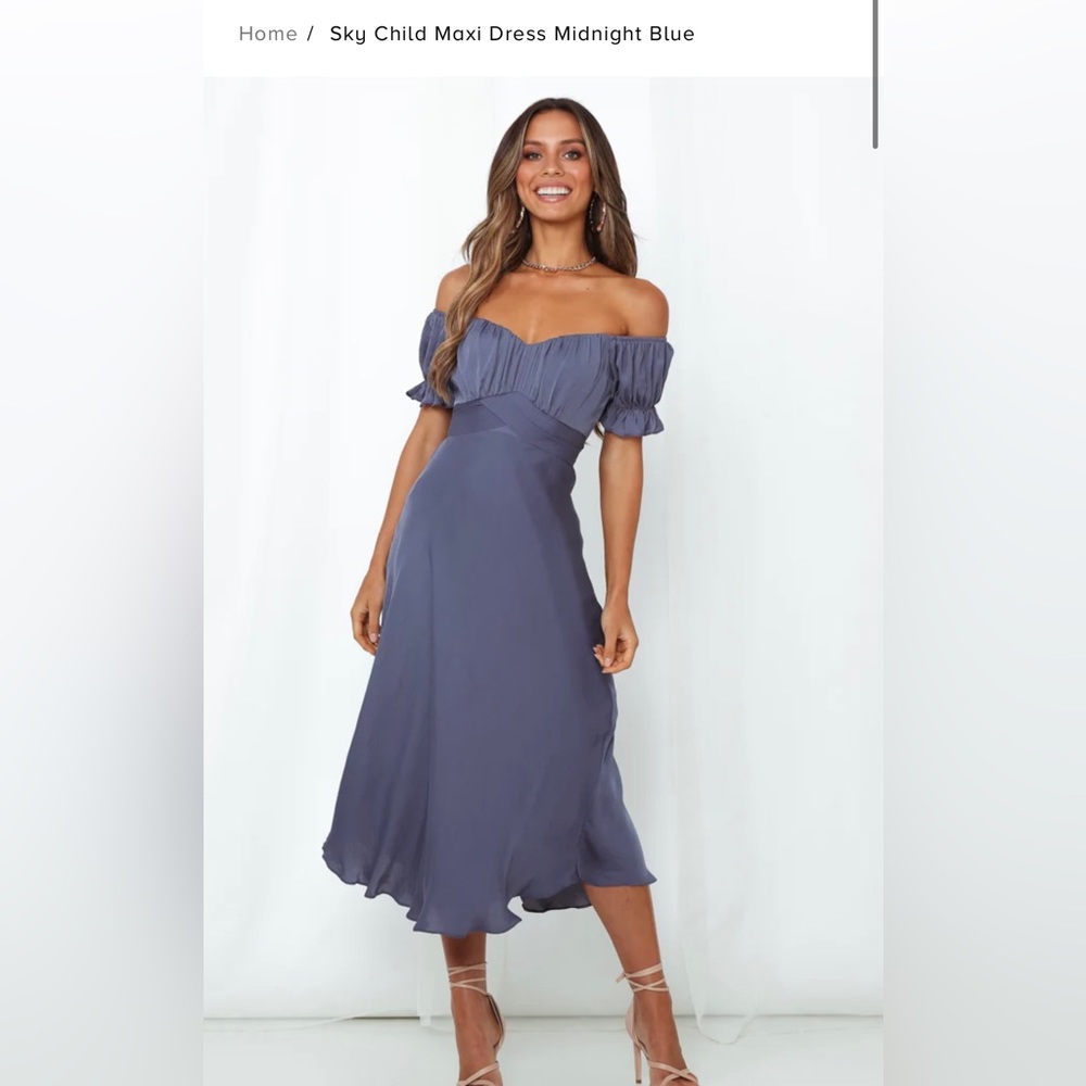 Hello Molly Midi Dress- Midnight Blue - “ Sky child “